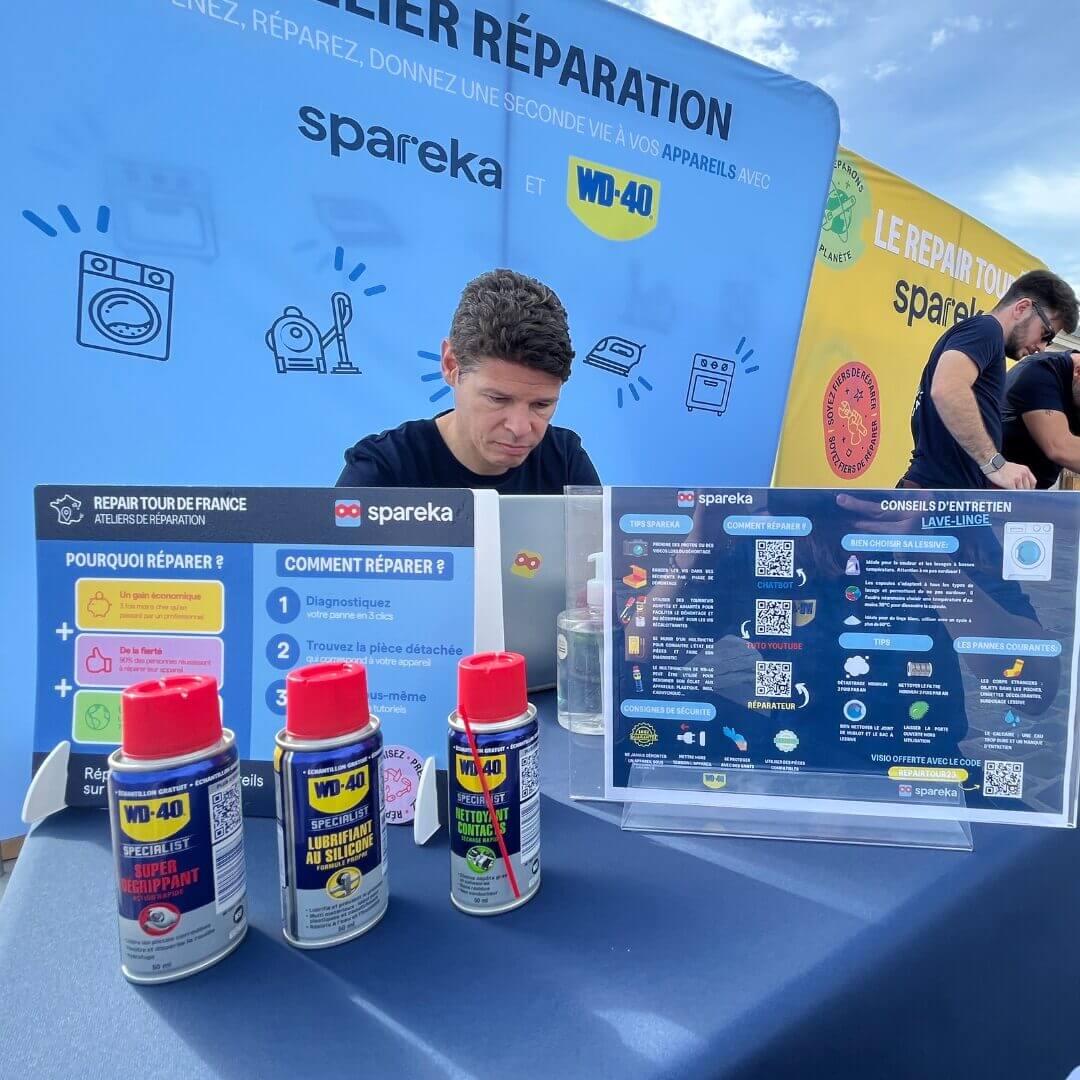 Repair Tour, atelier de réparation d'électroménagers par Spareka et WD-40